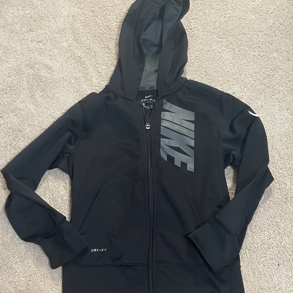 Nike Kids Black Full-Zip Hoodie